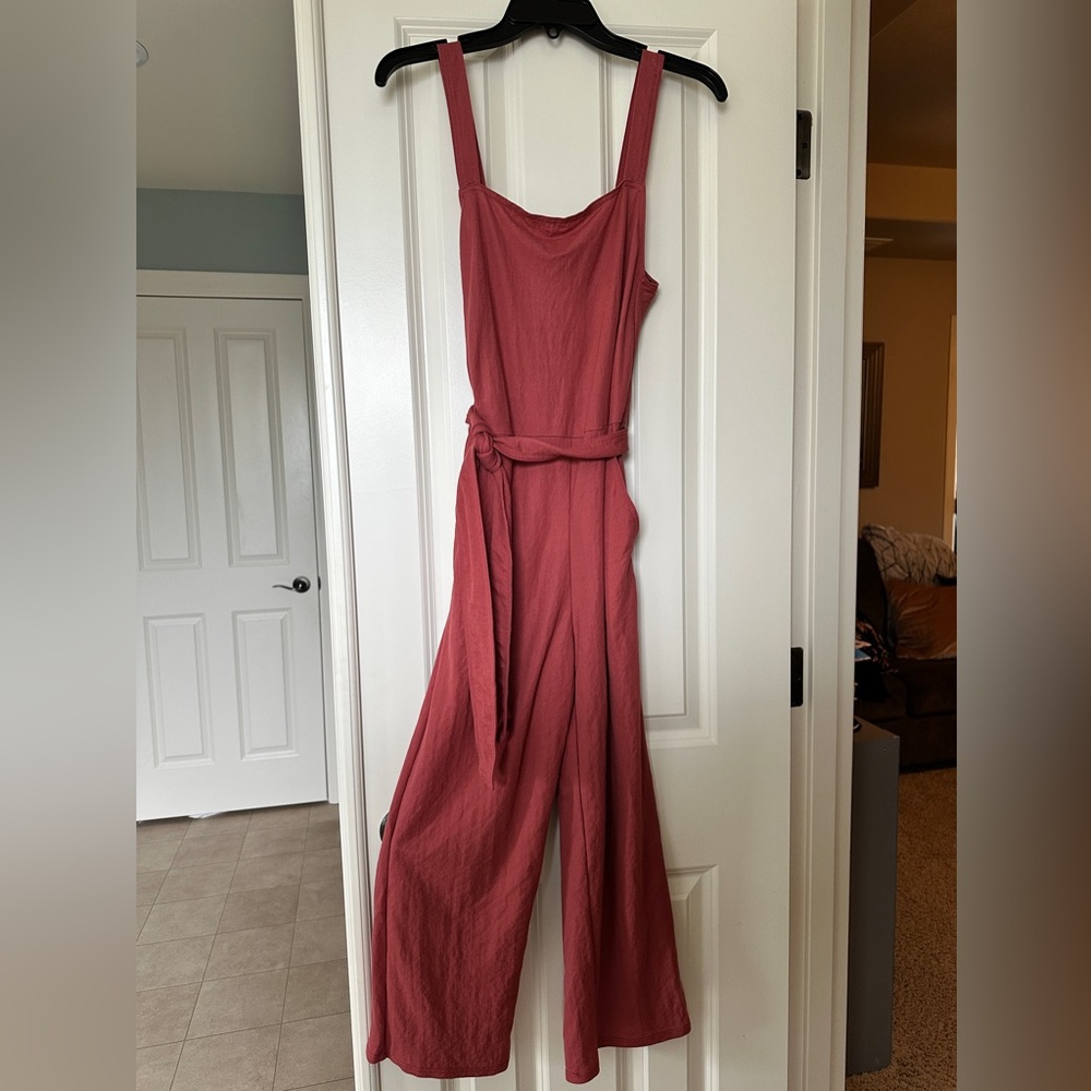 Zara Women's Super Soft and Airy Jumpsuit in Rich Terracotta Color Size Small